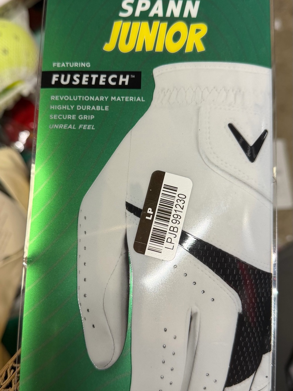 Callaway White and Black Junior Golf Glove